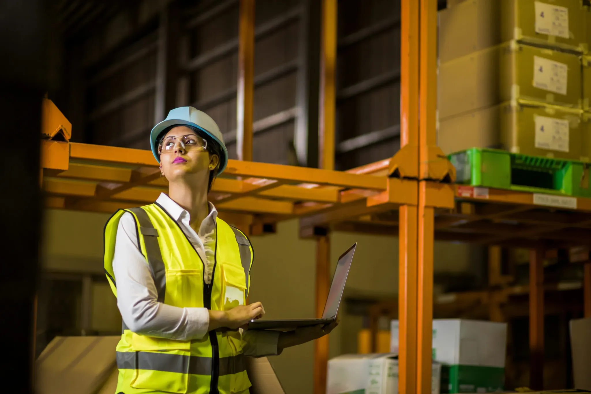 Construction supply warehouse team member