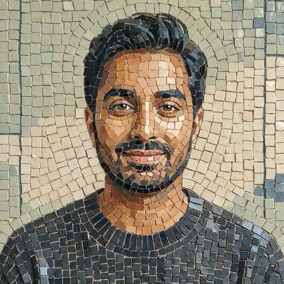 Ceramic mosaic illustration of Paras