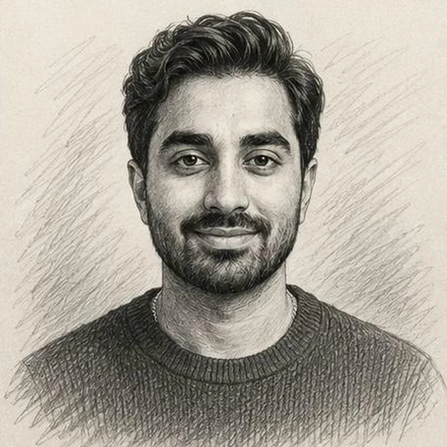Pencil portrait of Paras, the founder of Webbies
