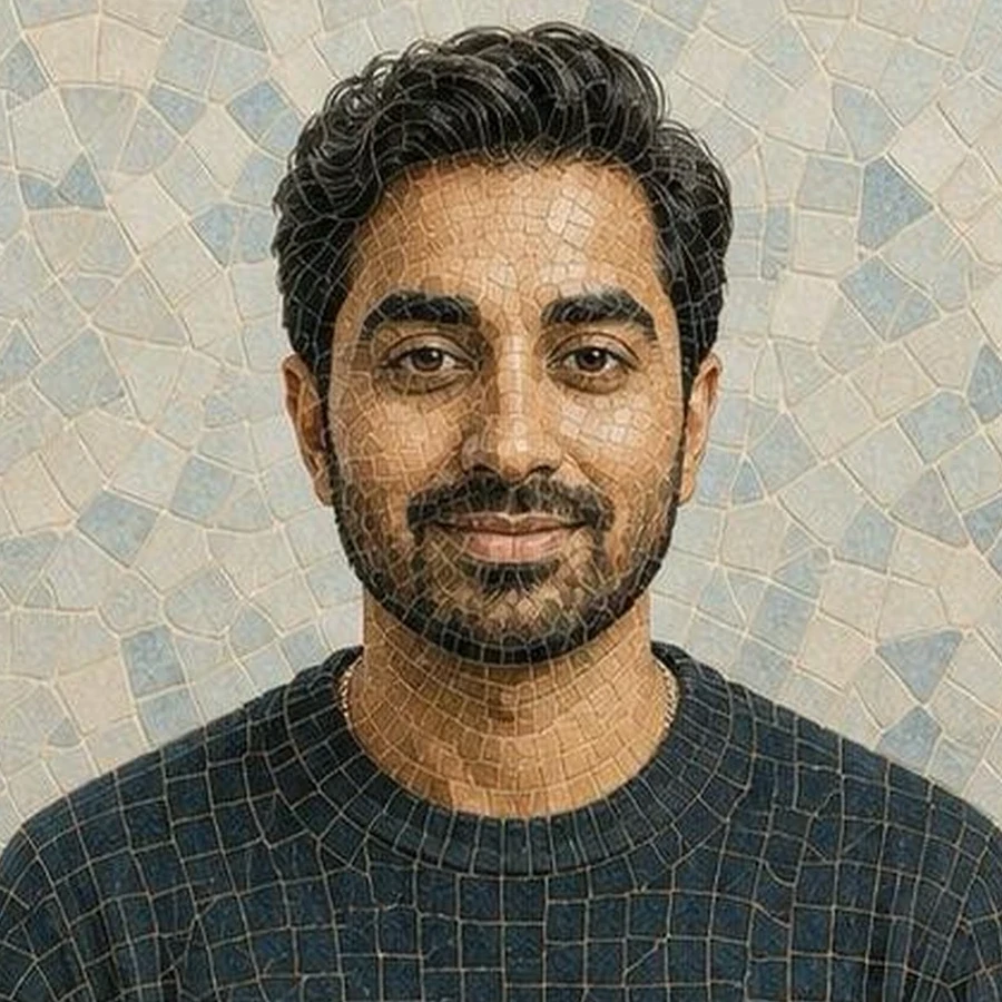 Mosaic portrait of Paras, the founder of Webbies